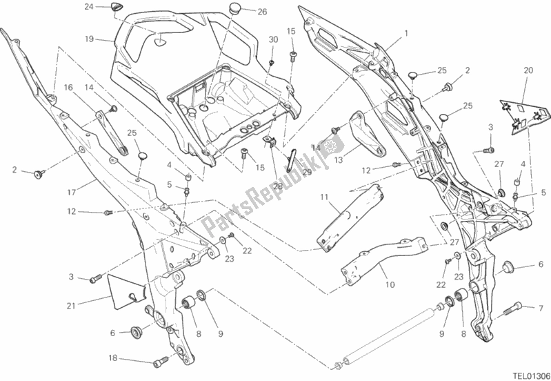 All parts for the Rear Frame Comp. Of the Ducati Multistrada 1260 S Grand Tour 2020